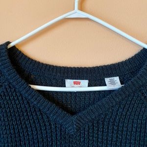 Levi’s Black Wool Blend V Neck Knit Sweater M